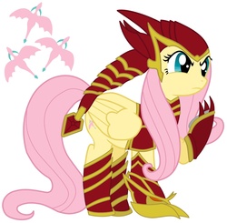 Size: 1650x1620 | Tagged: safe, fluttershy, g4, fluttershyvana, league of legends, ponified, shyvana
