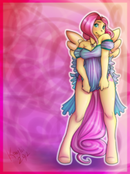 Size: 700x933 | Tagged: safe, artist:kaylii, fluttershy, anthro, unguligrade anthro, g4, breasts, female