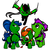 Size: 900x900 | Tagged: safe, artist:cupidsart, pony, bo staff, donatello, katana, leonardo, michelangelo, ponified, raphael, rule 63, sai, simple background, staff, sword, teenage mutant ninja turtles, weapon, white background