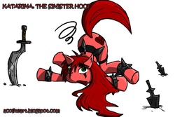 Size: 810x540 | Tagged: safe, earth pony, pony, face down ass up, female, katarina, league of legends, mare, ponified, solo, sword, weapon