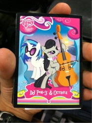 Size: 500x669 | Tagged: safe, dj pon-3, octavia melody, vinyl scratch, g4, official, photo, trading card