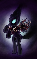 Size: 431x679 | Tagged: safe, artist:paavi0, glowing eyes, league of legends, nocturne, ponified