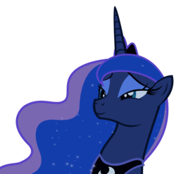 Size: 5060x5000 | Tagged: safe, artist:illuminatiums, princess luna, alicorn, pony, g4, absurd resolution, approval, bust, female, horn, jewelry, lidded eyes, mare, portrait, regalia, show accurate, simple background, smiling, solo, tiara, transparent background