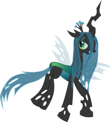 Size: 5198x5692 | Tagged: dead source, safe, artist:lockiesajt, queen chrysalis, changeling, changeling queen, g4, absurd resolution, female, flying, lidded eyes, looking back, simple background, solo, transparent background