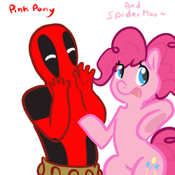 Size: 450x450 | Tagged: safe, artist:mt, pinkie pie, human, g4, crossover, deadpool, male, spider-man