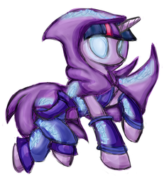 Size: 1266x1371 | Tagged: safe, artist:kittynumber7, twilight sparkle, pony, g4, clothes, costume, crossover, female, league of legends, malzahar, simple background, solo, white background