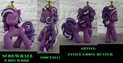 Size: 1354x698 | Tagged: safe, artist:janiceghosthunter, screwball, pony, g4, customized toy, irl, photo, toy