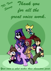 Size: 576x792 | Tagged: safe, artist:pembroke, twilight sparkle, human, pony, g4, ben 10, ben tennyson, bubbles (powerpuff girls), crossover, exploitable meme, meme, raven (dc comics), same voice actor, sari sumdac, tara strong, teen titans, the fairly oddparents, the powerpuff girls, timmy turner, transformers, transformers animated