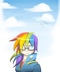 Size: 2500x2990 | Tagged: safe, artist:stupidyou3, rainbow dash, human, g4, female, goggles, high res, humanized, solo