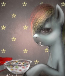 Size: 605x700 | Tagged: safe, artist:jcharlesmachiavelli, rainbow dash, pony, g4, cereal, female