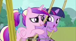 Size: 856x470 | Tagged: safe, screencap, princess cadance, twilight sparkle, a canterlot wedding, g4, youtube caption