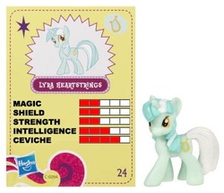Size: 410x354 | Tagged: safe, edit, lyra heartstrings, g4, blind bag, collector card, irl, photo, toy