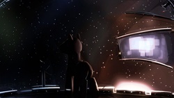 Size: 1600x900 | Tagged: safe, artist:skoparov, pony, butt, plot, science fiction, solo, space, spaceship, stars