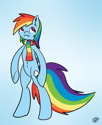 Size: 1200x1460 | Tagged: safe, rainbow dash, pony, g4, clothes, female, just ask rainbow dash, m4ng0s, scarf, solo