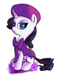 Size: 927x1143 | Tagged: safe, artist:rubrony, artist:rustydooks, rarity, pony, g4, clothes, colored, costume, disney, female, hat, miss bianca, simple background, solo, the rescuers, white background