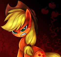 Size: 769x721 | Tagged: dead source, safe, artist:mn27, applejack, earth pony, pony, g4, angry, applejack is not amused, female, mare, solo