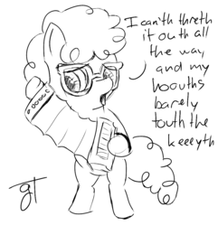 Size: 1018x1058 | Tagged: safe, artist:gt, twist, earth pony, pony, g4, accordion, adorkable, cute, dork, female, filly, foal, lisp, musical instrument, open mouth, solo, twistabetes