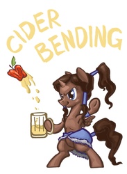 Size: 1100x1500 | Tagged: safe, artist:changeunism, pony, apple, bipedal, cider, clothes, korra, ponified, solo, the legend of korra