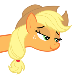 Size: 3500x3693 | Tagged: safe, artist:takua770, applejack, earth pony, pony, g4, season 2, the return of harmony, female, high res, long neck, mare, reaction image, simple background, smug, solo, transparent background, vector