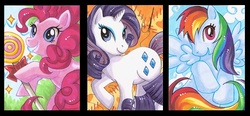 Size: 836x389 | Tagged: safe, artist:aiko-mustang, pinkie pie, rainbow dash, rarity, g4, female