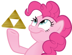 Size: 990x759 | Tagged: safe, pinkie pie, g4, look what pinkie found, simple background, the legend of zelda, transparent background, triforce