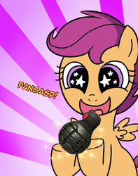 Size: 494x628 | Tagged: safe, scootaloo, g4, exploitable meme, fangasp meme, female, filly, foal, grenade, halo (series), meme, silly filly