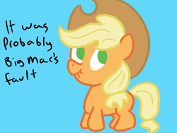 Size: 800x600 | Tagged: safe, artist:tggeko, applejack, earth pony, pony, g4, female, filly, filly applejack, foal, liar face, liarjack, scrunchy face, simple background, solo, younger