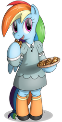 Size: 464x897 | Tagged: safe, artist:tg-0, rainbow dash, pegasus, pony, semi-anthro, g4, arm hooves, clothes, cute, dashabetes, dress, eating, female, mare, rainbow dash always dresses in style, sherbet, simple background, solo, white background