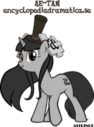 Size: 3252x4428 | Tagged: safe, artist:astringe, pony, ae-tan, encyclopedia dramatica, hat, ponified, simple background, solo, top hat, transparent background, vector