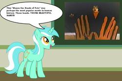 Size: 887x588 | Tagged: safe, lyra heartstrings, human, g4, chalkboard, hand, human studies101 with lyra, manos the hands of fate, meme, that pony sure does love hands