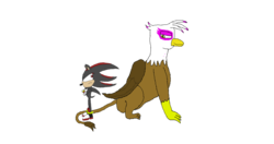 Size: 1196x630 | Tagged: safe, artist:hedgehogninja94, gilda, griffon, g4, crossover, male, shadow the hedgehog, simple background, sonic the hedgehog (series), transparent background