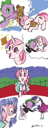 Size: 600x1600 | Tagged: safe, artist:moronsonofboron, baby moondancer, rarity, spike, dragon, pony, unicorn, friendship is magic, g1, g4, the best night ever, the ticket master, ? block, comic, female, g1 to g4, generation leap, grand galloping gala, hilarious in hindsight, lonely, love triangle, male, mare, sad, ship:sparity, ship:spikedancer, shipping, shipping denied, sleeping, spike gets all the mares, straight, teddy bear