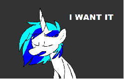 Size: 550x350 | Tagged: safe, artist:ghost, dj pon-3, vinyl scratch, pony, unicorn, g4, animated, bipedal, do you want this cake, female, frame by frame, harry partridge, meme, nicolas cage, solo