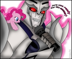 Size: 800x657 | Tagged: safe, pinkie pie, g4, hot nuts, megatron, transformers