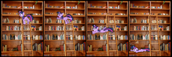 Size: 3300x1100 | Tagged: safe, artist:bryal, twilight sparkle, g4, book, bookshelf, comic, falling, silly, stairs