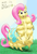 Size: 685x1000 | Tagged: safe, artist:chromaskunk, artist:sunibee, fluttershy, caterpillar, g4, colored, female, solo, species swap