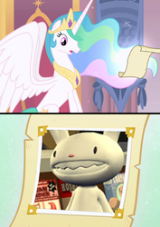 Size: 1024x1450 | Tagged: safe, princess celestia, g4, crossover, max (sam and max), meme, sam and max, trollestia