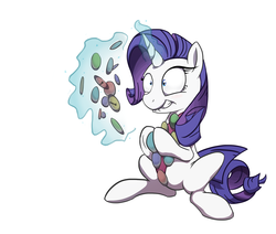 Size: 2000x1697 | Tagged: safe, artist:beechsprout, rarity, pony, g4, buttons, magic, solo