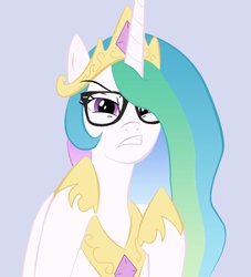 Size: 876x963 | Tagged: safe, artist:dark-tsubaki88, princess celestia, pony, g4, female, glasses, hipster, meme, reaction image, solo