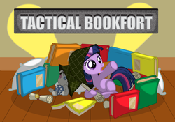 Size: 4000x2794 | Tagged: safe, artist:spacekingofspace, smarty pants, twilight sparkle, pony, unicorn, g4, book, book fort, filly, foal, high res, pillow, scroll
