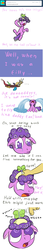 Size: 1000x5872 | Tagged: safe, artist:loopuleasa, discord, screwball, ask a screwed pony, g4, comic, filly, foal, hat, how screwball got her hat, propeller hat, swirly eyes, tumblr