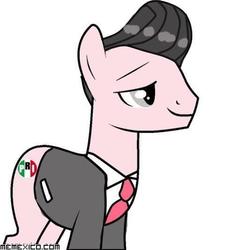 Size: 432x480 | Tagged: safe, earth pony, pony, clothes, enrique pea nieto, epn, lidded eyes, male, mexico, ponified, president, pri, simple background, stallion, white background