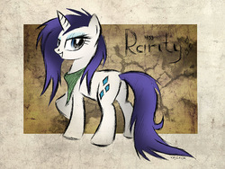 Size: 945x709 | Tagged: safe, artist:kejifox, rarity, pony, g4, bandana, female, solo, wet, wet mane, wet mane rarity