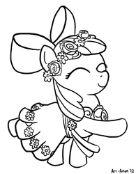 Size: 486x624 | Tagged: safe, artist:aa, apple bloom, a canterlot wedding, g4, clothes, dress, flower filly, wedding