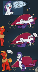 Size: 1600x3000 | Tagged: safe, artist:valcron, big macintosh, rarity, earth pony, pony, g4, ain't having it, comic, couch, drama queen, fainting couch, male, marshmelodrama, nope, stallion