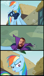 Size: 800x1356 | Tagged: safe, edit, edited screencap, screencap, rainbow dash, pegasus, pony, g4, the mysterious mare do well, comic, hornswoggle, hub logo, meme, screencap comic, wrestling, wwe