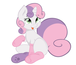 Size: 10000x8570 | Tagged: safe, artist:alexpony, artist:joey darkmeat, sweetie belle, pony, unicorn, g4, .psd available, absurd resolution, big tail, clothes, cute, diasweetes, female, filly, foal, simple background, socks, solo, transparent background