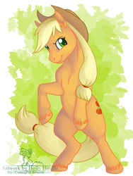 Size: 600x800 | Tagged: safe, artist:cunningfox, applejack, earth pony, pony, g4, female, rearing, solo, unshorn fetlocks