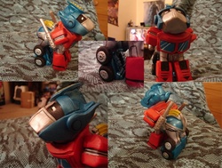 Size: 606x458 | Tagged: safe, artist:animeamy, customized toy, irl, optimus prime, photo, toy, transformers