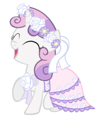 Size: 10000x11538 | Tagged: safe, artist:rainbowderp98, sweetie belle, pony, unicorn, g4, .psd available, ^^, absurd resolution, clothes, dress, eyes closed, female, filly, foal, happy, open mouth, simple background, solo, transparent background